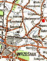 Kartenausschnitt mit roter Lagemarkierung des 
Burgwalles